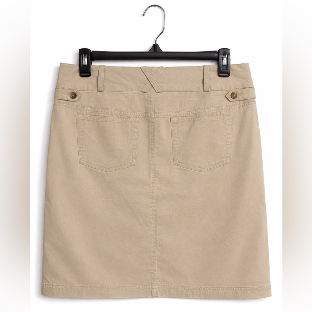 Lands’ End Khaki Pencil Skirt Women’s Size 8 Cotton Work Classic - Picture 2 of 2